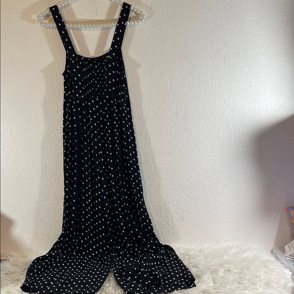 MADEWELL Tank Wide-Leg Jumpsuit in Polka Dot Black & White With Pockets Size 00 - Picture 6 of 13